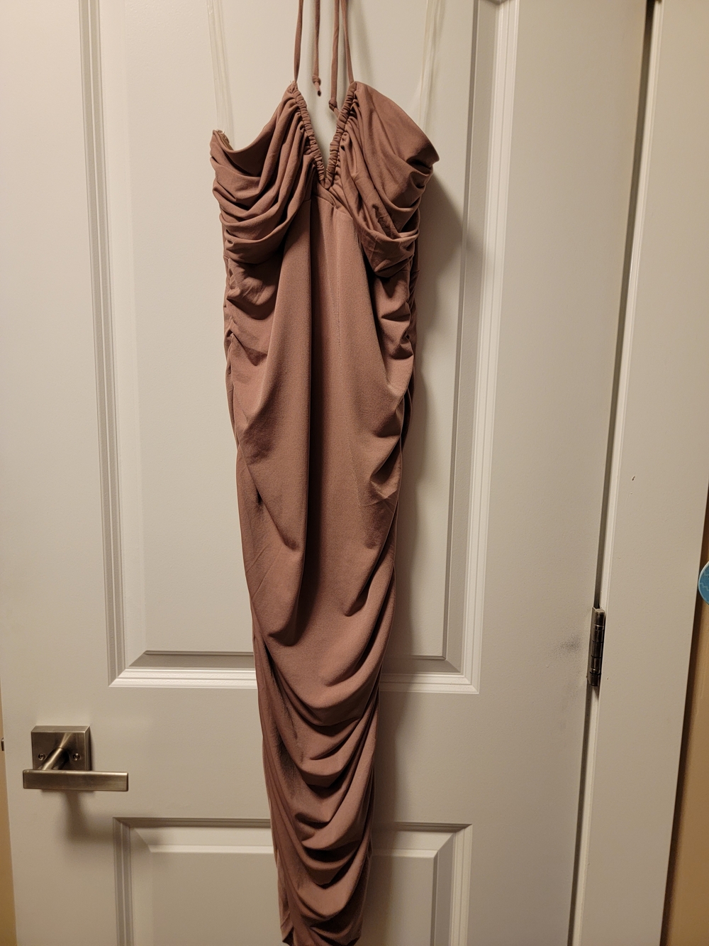 Timing Mauve One-Shoulder Ruched Bodycon Dress